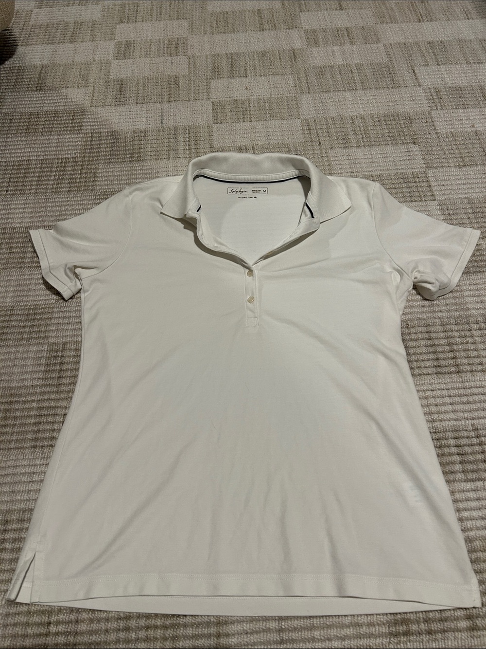 Lady Hagen Cream Polo Short Sleeve Top